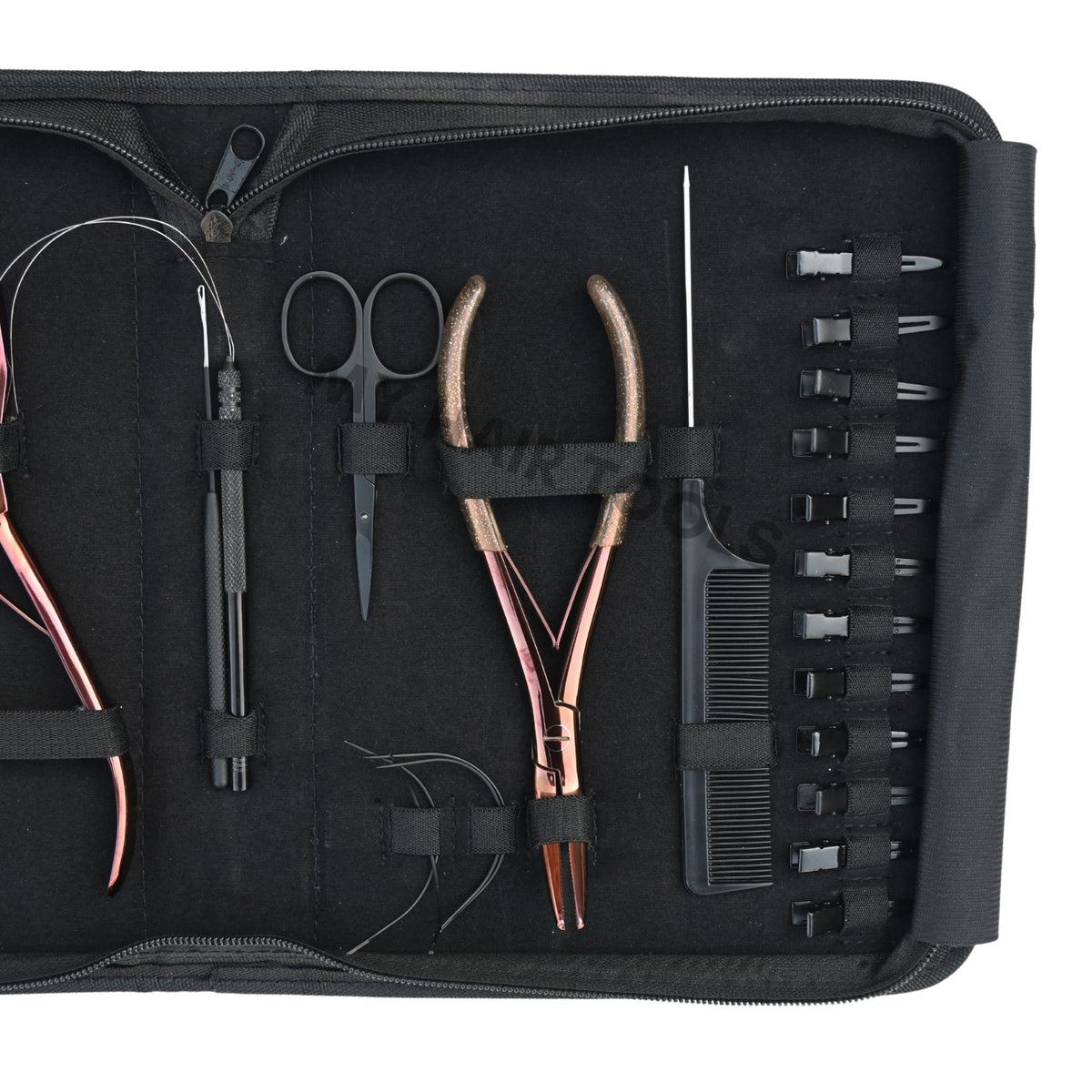 Hair Extension Tools Kit Micro Bead Pliers Tape In Loop Hook Needle Comb Case