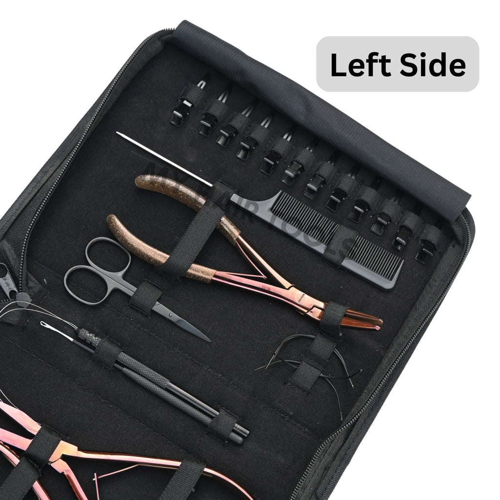 Hair Extension Tools Kit Micro Bead Pliers Tape In Loop Hook Needle Comb Case