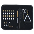 Professional Hair Extension Tools Kit with 3-Hole Pliers, Loop Tool, Needles & Clips