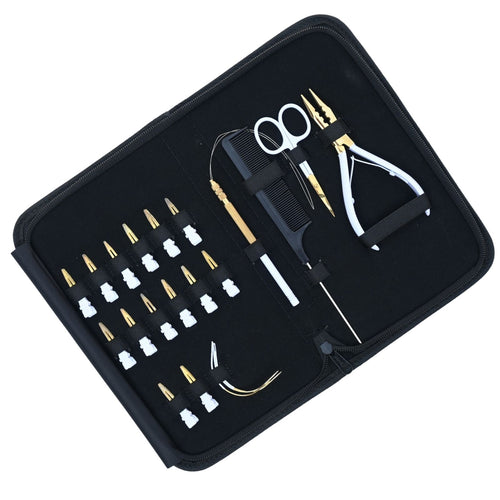 Professional Hair Extension Tools Kit with 3-Hole Pliers, Loop Tool, Needles & Clips