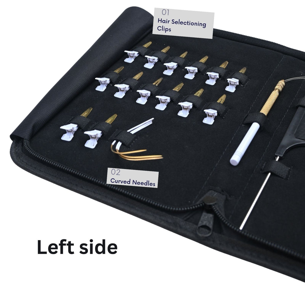 Professional Hair Extension Tools Kit with 3-Hole Pliers, Loop Tool, Needles & Clips