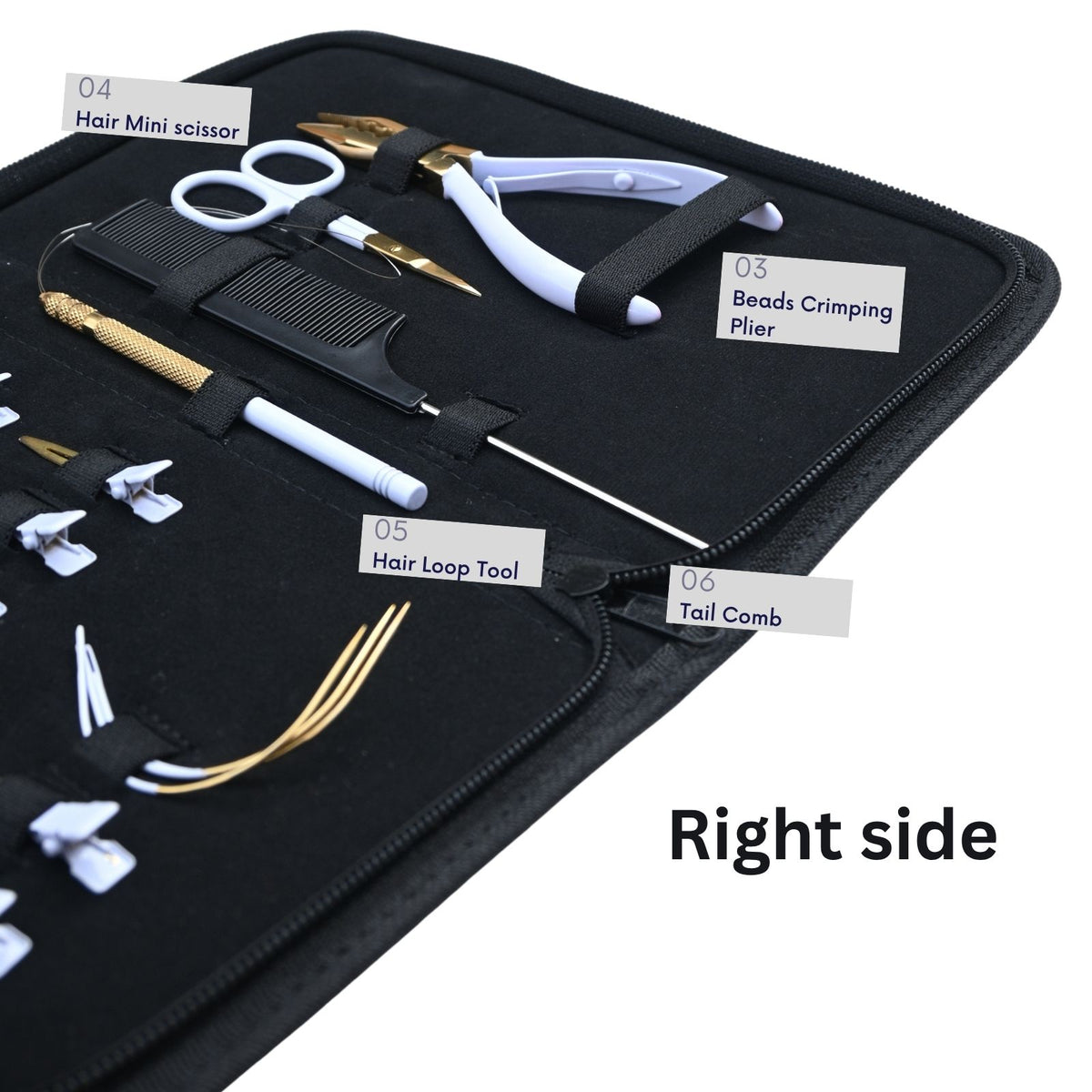 Professional Hair Extension Tools Kit with 3-Hole Pliers, Loop Tool, Needles & Clips
