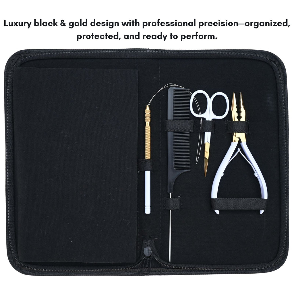 Professional Hair Extension Tools Kit with 3-Hole Pliers, Loop Tool, Needles & Clips
