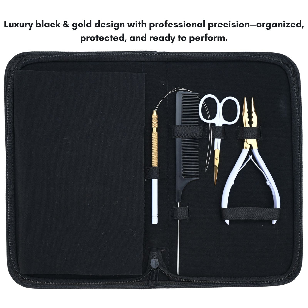 Professional Hair Extension Tools Kit with 3-Hole Pliers, Loop Tool, Needles & Clips