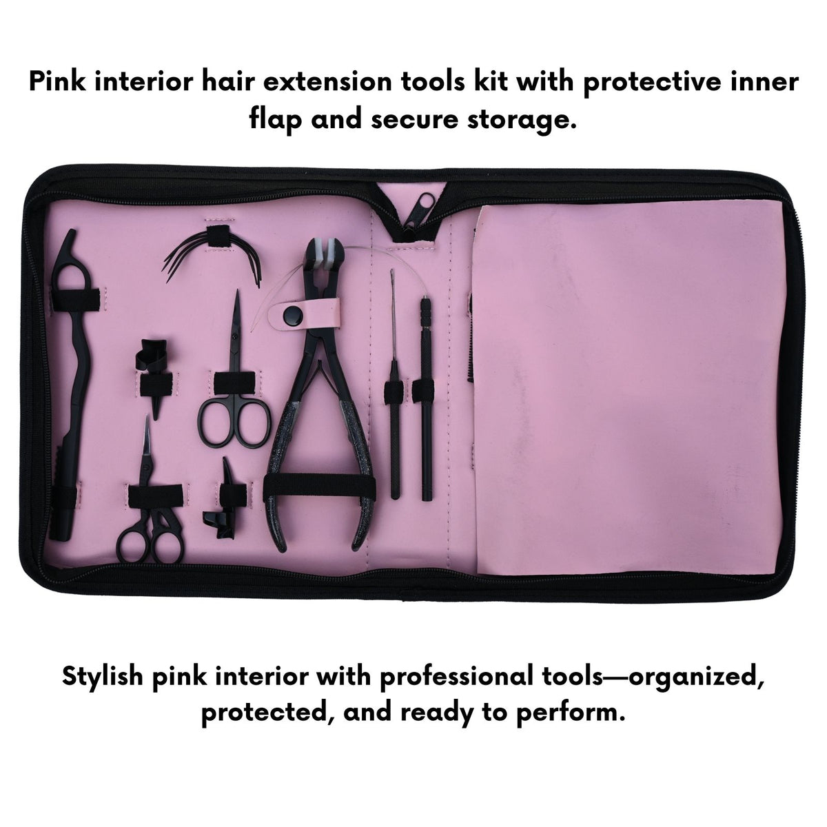 Hair Extension Tools Kit with Pliers, Hooks, Clips & Case