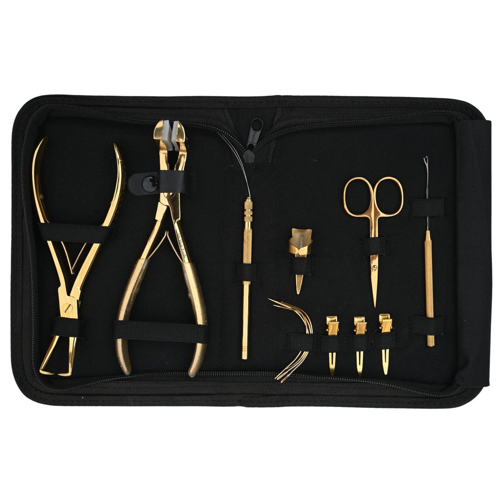 Professional Hair Extension Tools Kit with Remover Pliers, Tape-In Pliers, Hooks & Clips